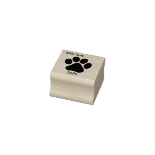Paw print rubber stamp, with love  rubber stamp