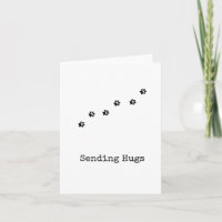 Paw Print, Sending Hugs, Pet Sympathy Card