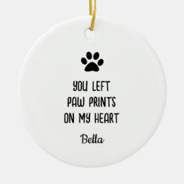 Paw Print Sign Pet Memorial Personalized Photo Ceramic Ornament