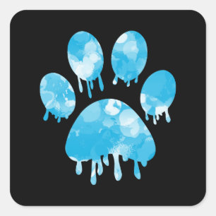 Paw Print Square Sticker