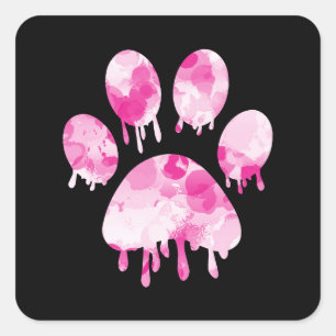 Paw Print Square Sticker