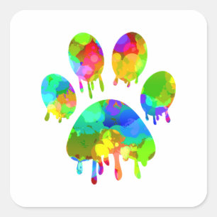 Paw Print Square Sticker
