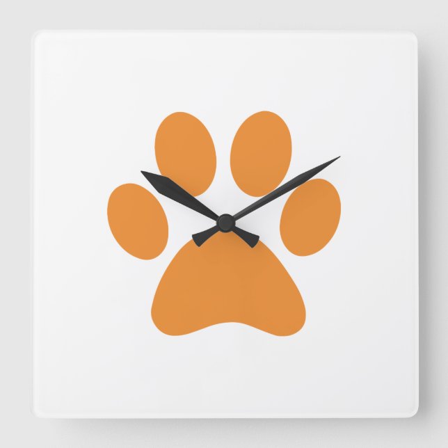 Paw Print      Square Wall Clock (Front)