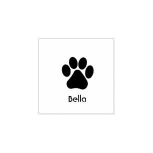 Paw print stamp with pet's name