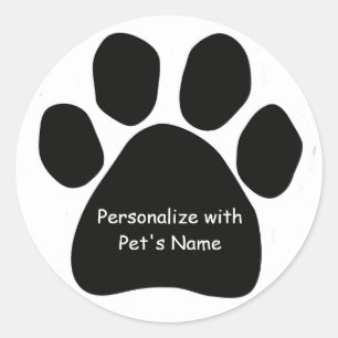 Paw Print Sticker You Can Personalize Pet's Name