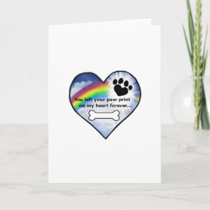 Paw Print Sympathy Poem Card