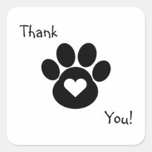 Paw Print Thank You Sticker