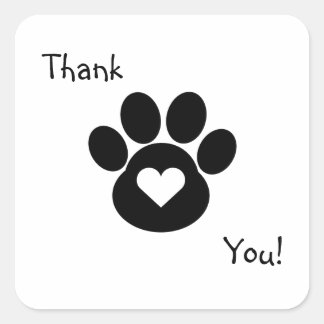 Paw Print Thank You Sticker