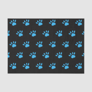 Paw Print Tissue Paper (Black & Blue)