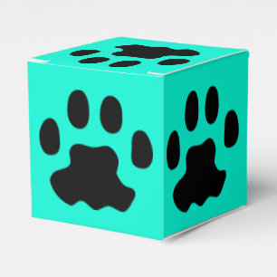 Paw Print Turqouise Favour Box