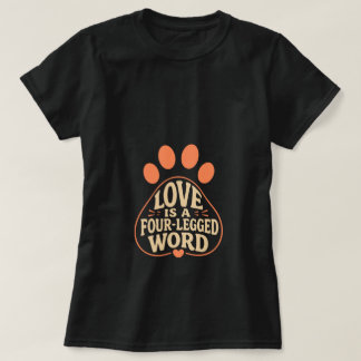 Paw Print Typography Pet Owner Gift Tee