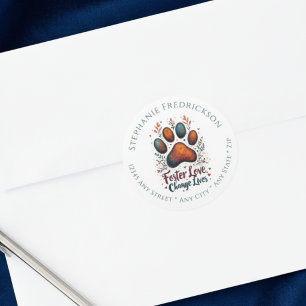 Paw Print Watercolor Boho Classic Round Sticker