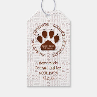 Paw Print with Business Message and Name Gift Tags