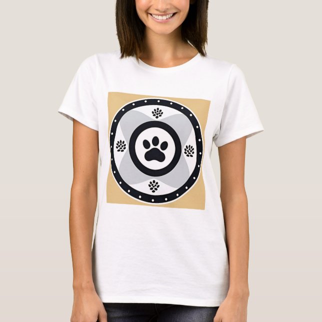 Paw Print With Decorative Elements T-Shirt (Front)