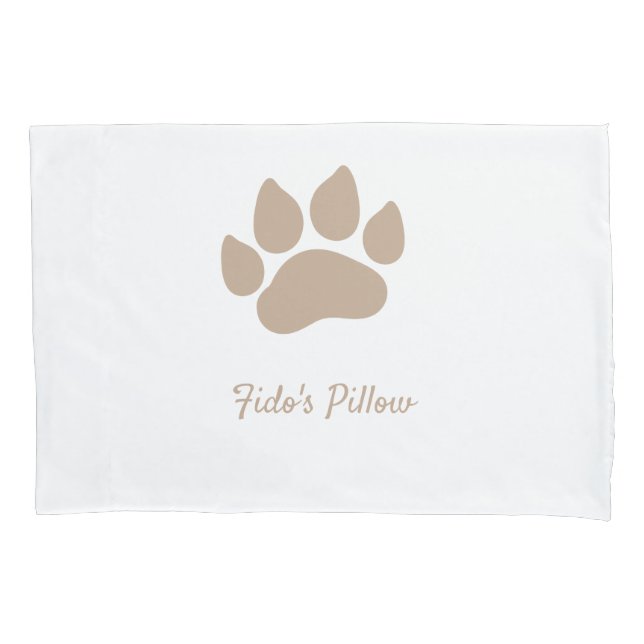 Paw Print with Dog's Name Customizable Pillowcase (Front)