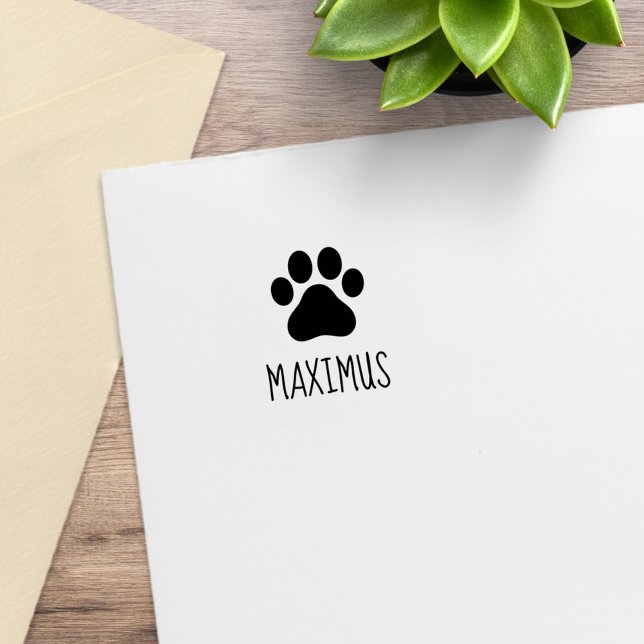 Paw Print with Pet Name 1x1 Rubber Stamp (Creator Uploaded)