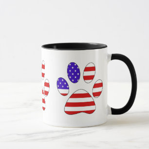 Paw Print with the American Flag Mug