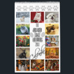 Paw Prints 12 Month Your Family Pet Photos Calendar<br><div class="desc">This fun calendar is a wonderful way to be reminded of your favourite family pet memories all year long. Features a simple modern design with a photo for each month, with the name of the month spelled out in modern script lettering, and a cute track of paw prints wandering across...</div>