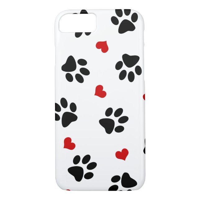 Paw Prints and Hearts Case-Mate iPhone Case (Back)