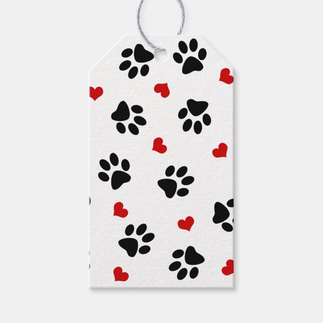 Paw Prints and Hearts Gift Tags (Front)
