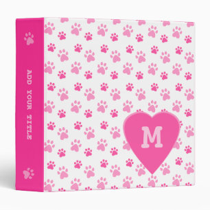 Paw Prints and Monogram binder