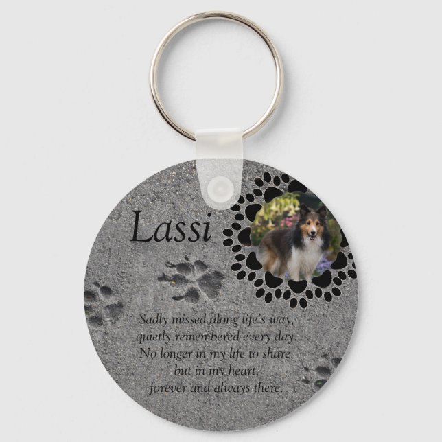 Paw Prints and Photo Keychain (Front)