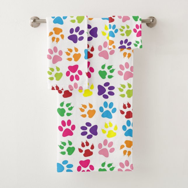 Paw Prints Bath Towel Set (Insitu)