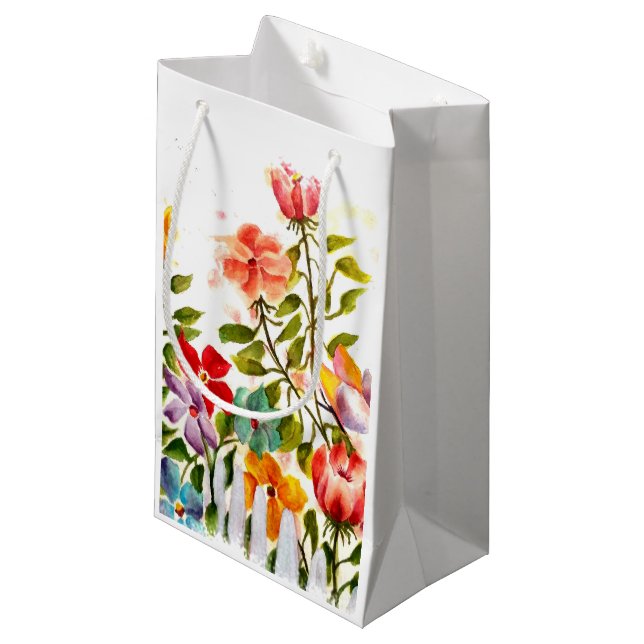 PAW PRINTS BEHIND THE FENCE SMALL GIFT BAG (Front Angled)