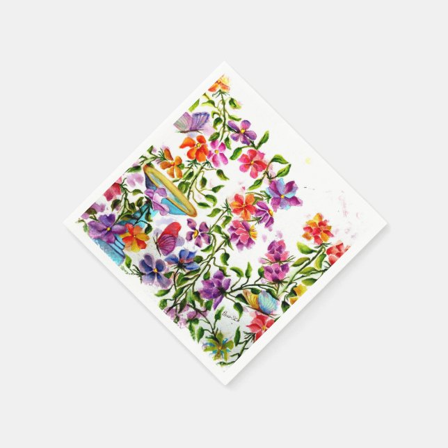 PAW PRINTS BIRD BATH PAPER NAPKINS (Corner)