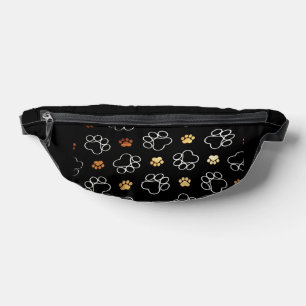Paw Prints Black Fanny Pack