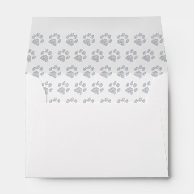 Paw Prints Budget Wedding Name Address Envelope (Back (Bottom))