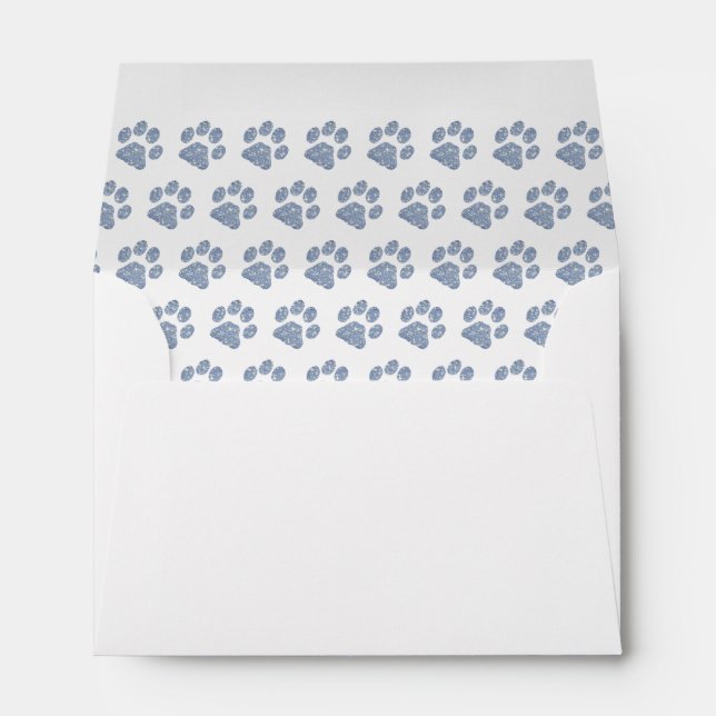 Paw Prints Budget Wedding Return Address Envelope (Back (Bottom))
