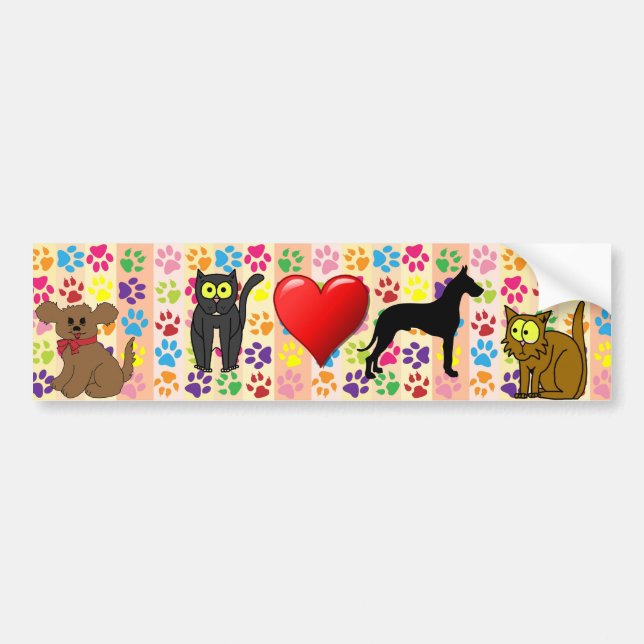 Paw Prints Bumper Sticker (Front)