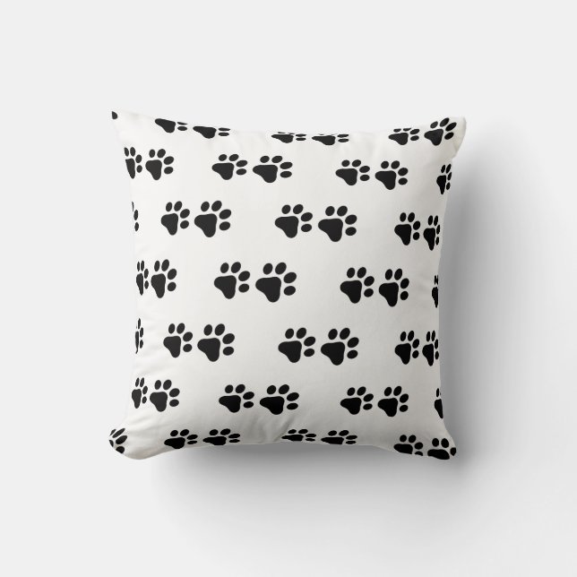 Paw Prints, cat prints, dog prints Throw Pillow (Front)