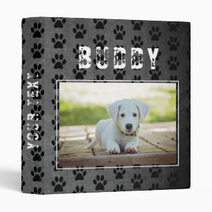 Paw Prints Chalkboard Pet Dog Photo Album Binder
