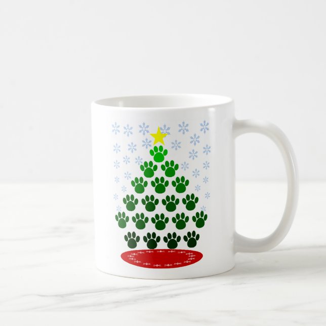 Paw Prints Christmas Tree Mug (Right)