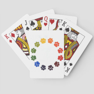 Paw Prints Circle Playing Cards