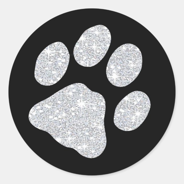 Paw Prints Classic Round Sticker (Front)