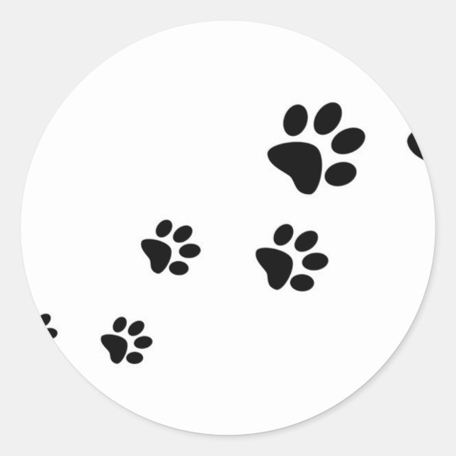 Paw Prints Classic Round Sticker (Front)