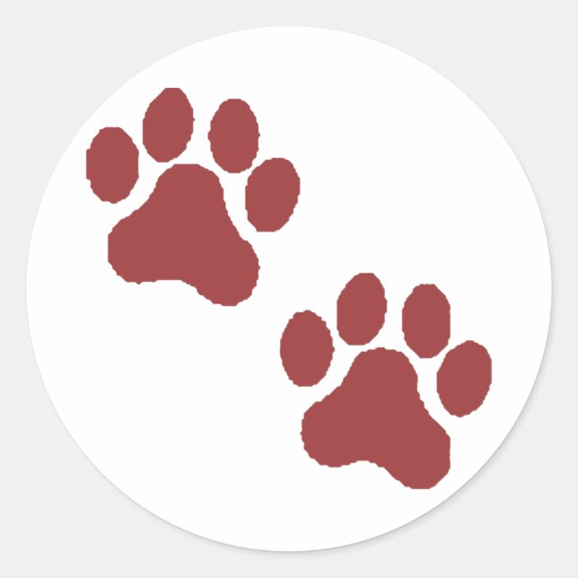 Paw Prints Classic Round Sticker (Front)