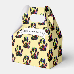 Paw Prints Confetti And Party Streamer Custom Favor Box