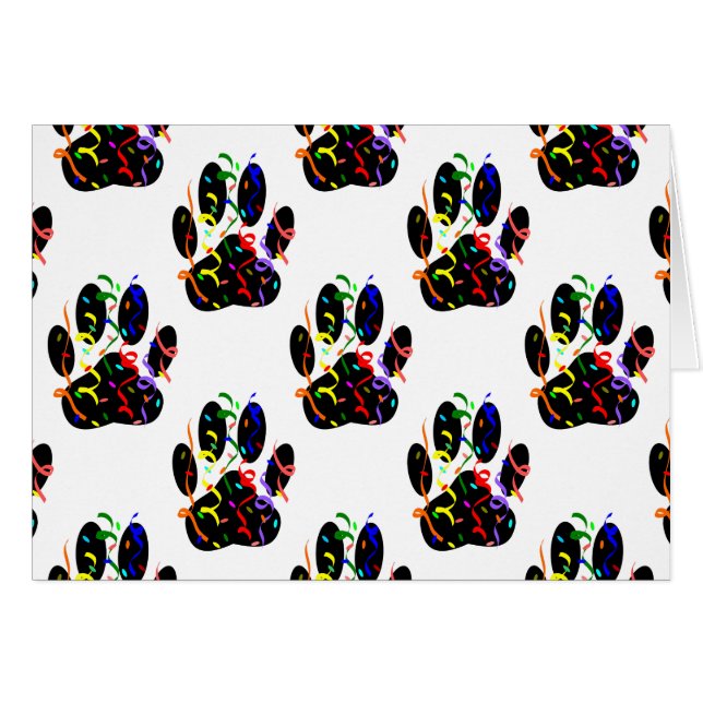 Paw Prints Confetti And Party Streamer Pattern (Front Horizontal)