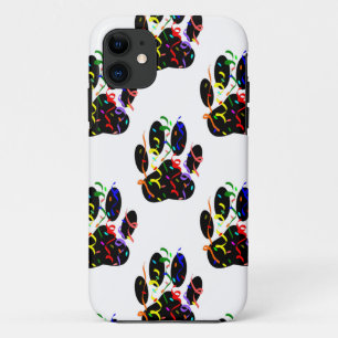 Paw Prints Confetti And Party Streamer Pattern iPhone 11 Case