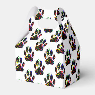 Paw Prints Confetti And Party Streamer Pattern Favor Box