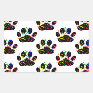 Paw Prints Confetti And Party Streamer Pattern Sticker