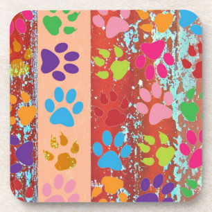 Paw Prints Cork Coaster