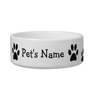 Paw Prints Custom Dog or Cat Dish Pet Bowl