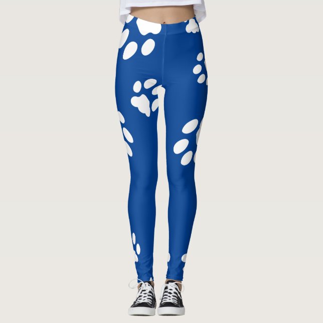 Paw Prints Customize Background Colour Leggings (Front)