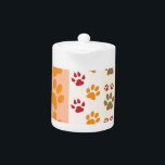 Paw Prints cute Dog Lovers<br><div class="desc">Design with a cute pattern of dog paw prints in orange and yellow and warm colours. This design looks as though a dog has walked over the product ! For dog lovers everywhere.</div>