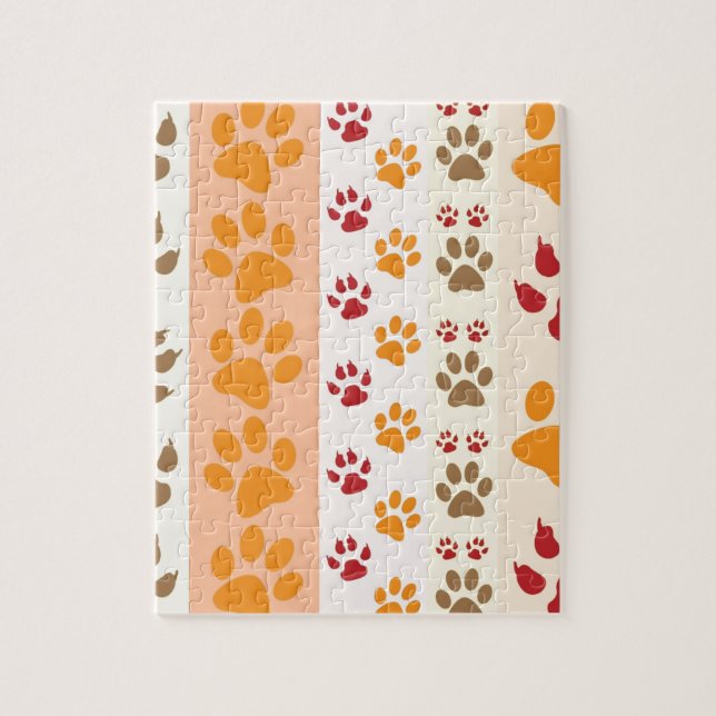 Paw Prints cute Dog Lovers Jigsaw Puzzle (Vertical)